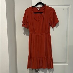 Knox Rose Orange Ruffled Wrap Mini Dress